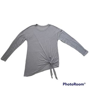 Lululemon tie your practice long sleeve side tie silver fox burnout sz 6 W3CNDS